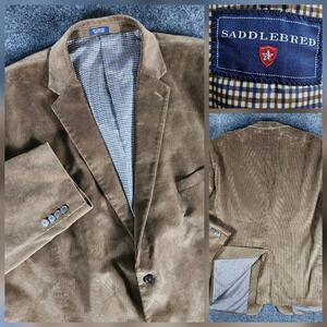 Saddlebred Corduroy Blazer Brown Men's 56L Big & Tall Jacket Sport Coat Casual